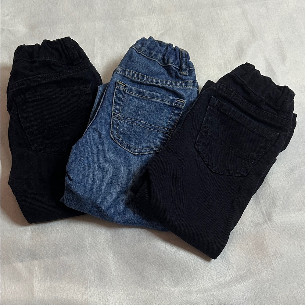 The Children's Place Black and Blue Denim Jeans Set 2T Skinny